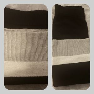 Block color knit maxi skirt